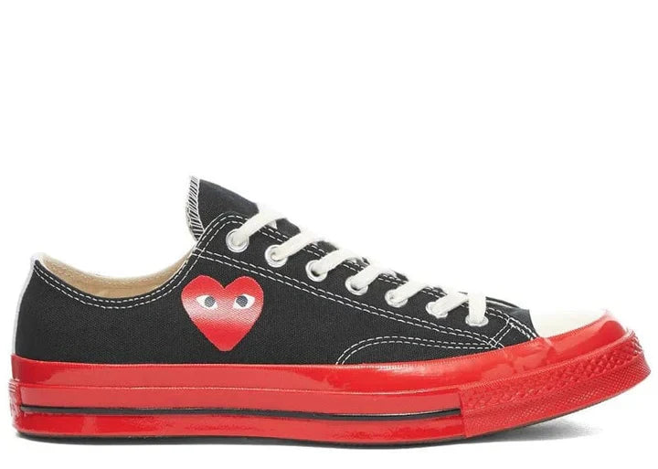 CONVERSE CHUCK TAYLOR ALL-STAR 70 OX COMME DES GARCONS PLAY BLACK RED MIDSOLE