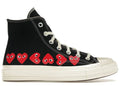 CONVERSE X COMME DES GARÇONS PLAY CHUCK 70 MULTI HEART HIGH TOP BLACK