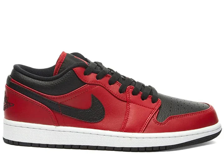 JORDAN 1 LOW REVERSE BRED PEBBLED SWOOSH